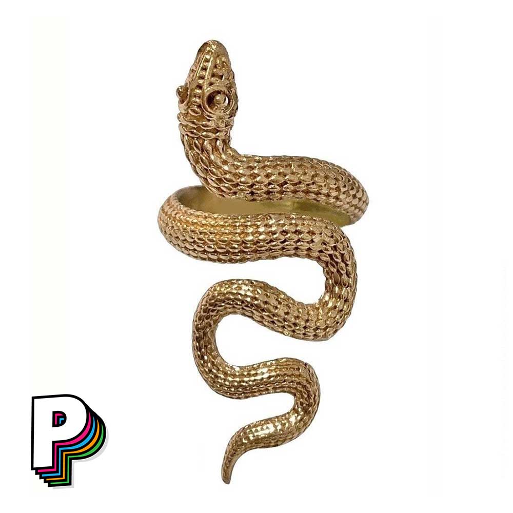 Détails Bague serpent dorée