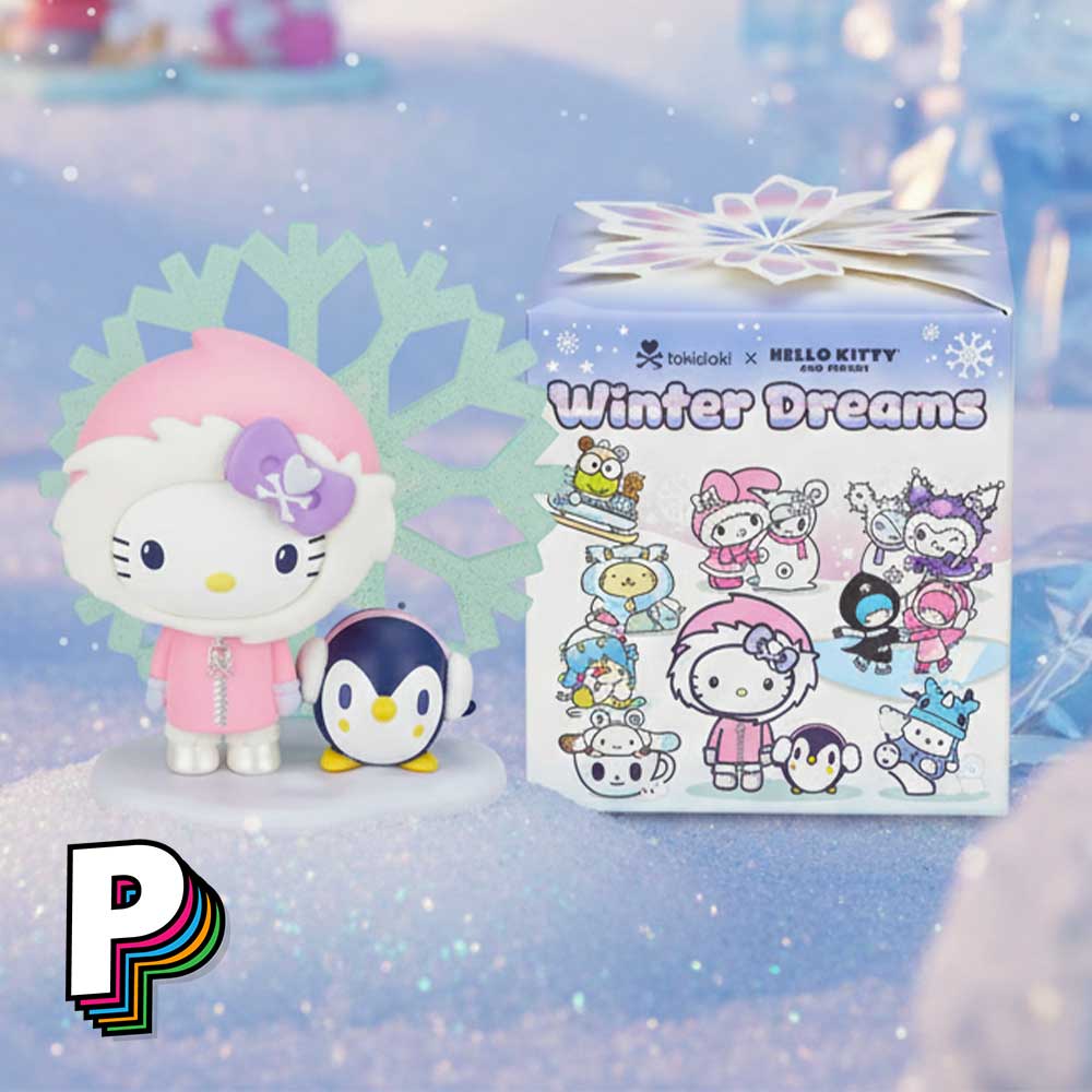 Illustration hiver Blindbox Hello Kitty Winter Dreams Tokidoki Sanrio
