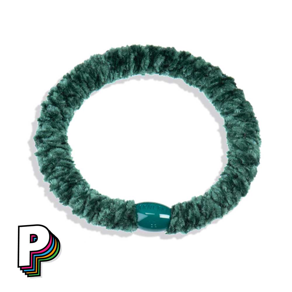 Chouchou & Bracelet 2 en 1 en velours vert Velvet de Kknekki
