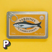 Carnet en forme de boîte de sardines conserverie avec pages jaunes