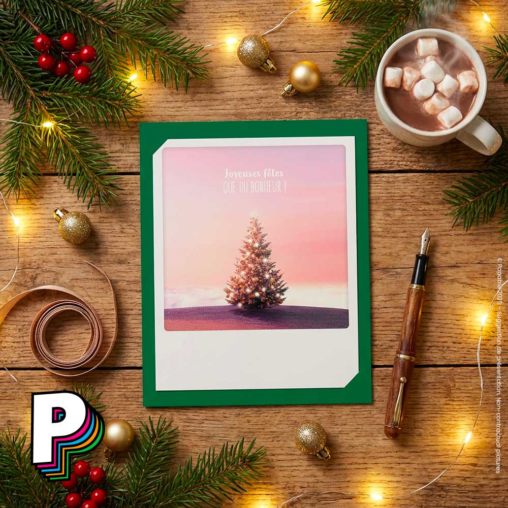 Carte joyeuses fêtes que du bonheur