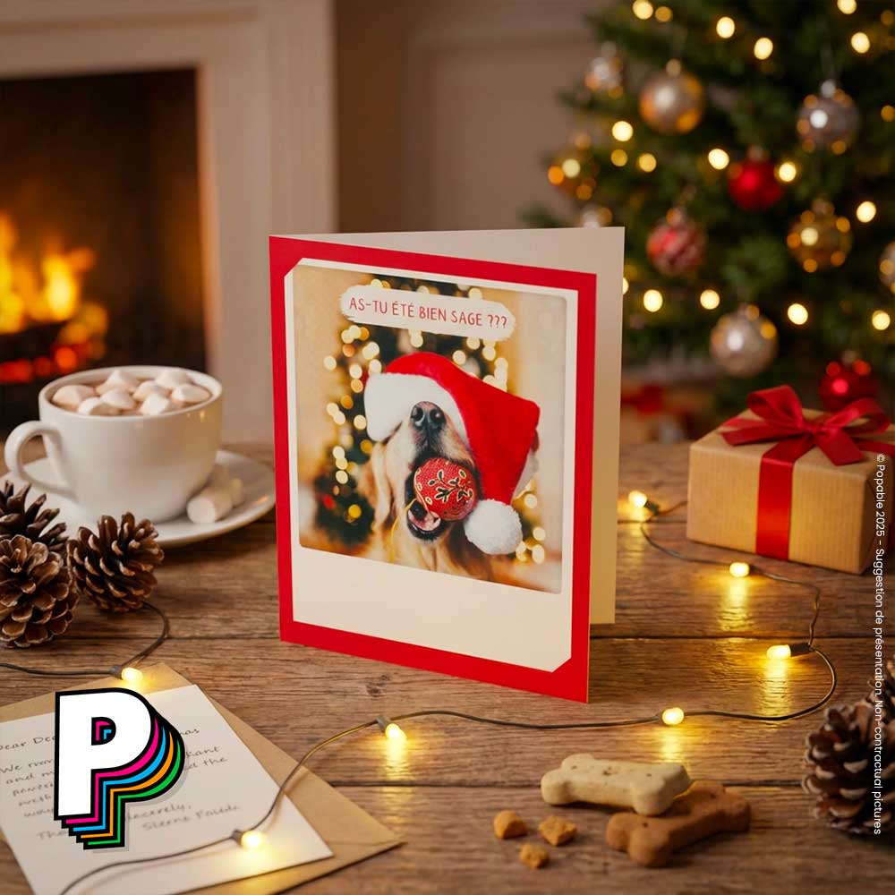 Carte Chien de Noël “As-tu été bien sage ???” 🐶