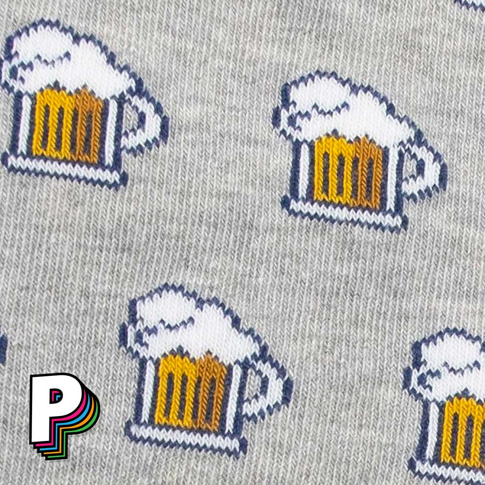 Motif des chaussettes grises bieres Chaussettes Grises Motif Bières - Léopold et Zoé - Cabaia