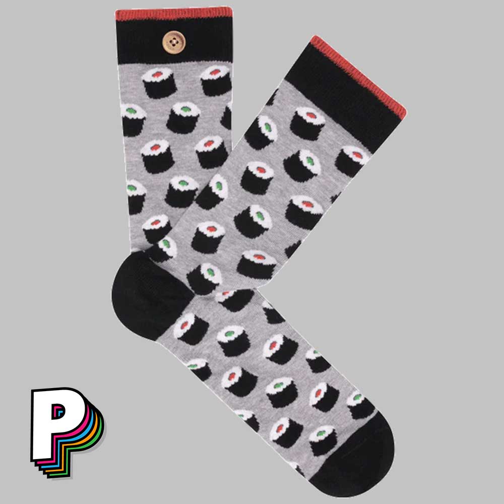 Chaussettes grises “Sushi” – Julien & Laurine – Cabaïa