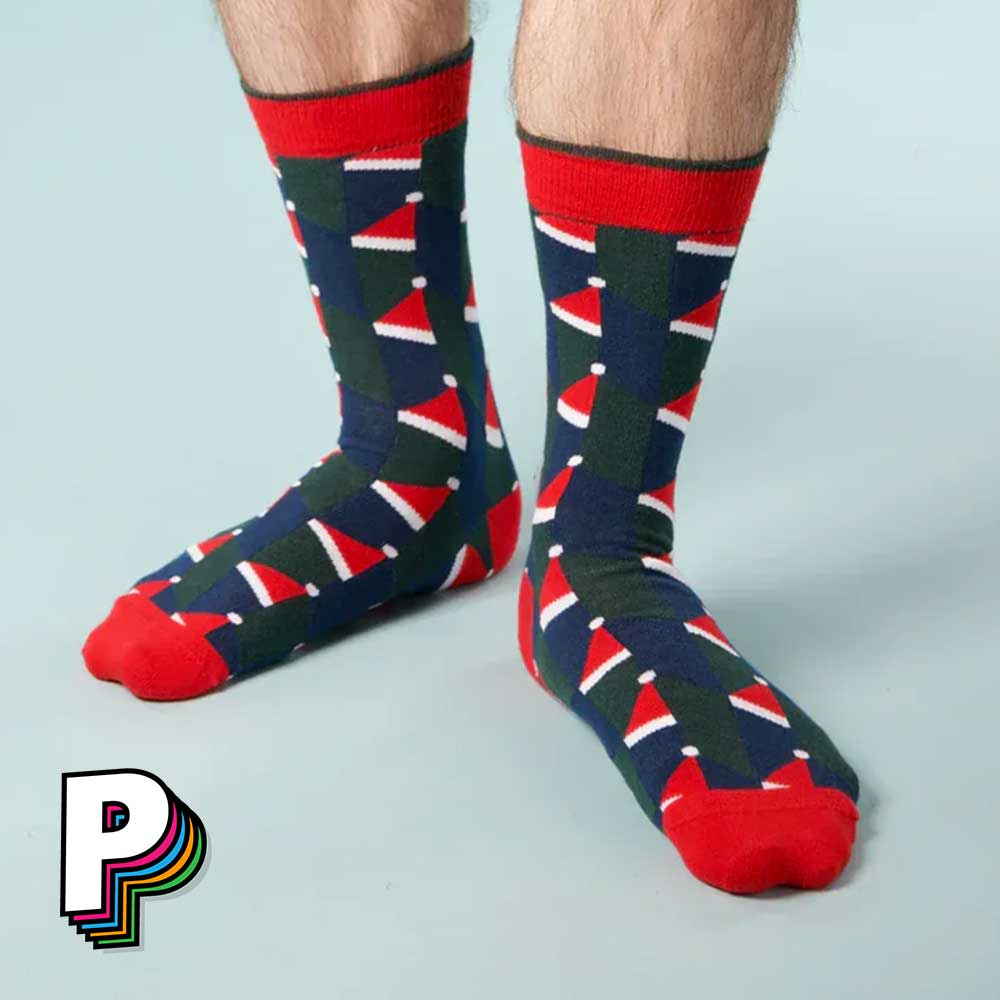 Homme portant Chaussettes Bonnets de Noël – Malcolm et Raphael – Cabaïa