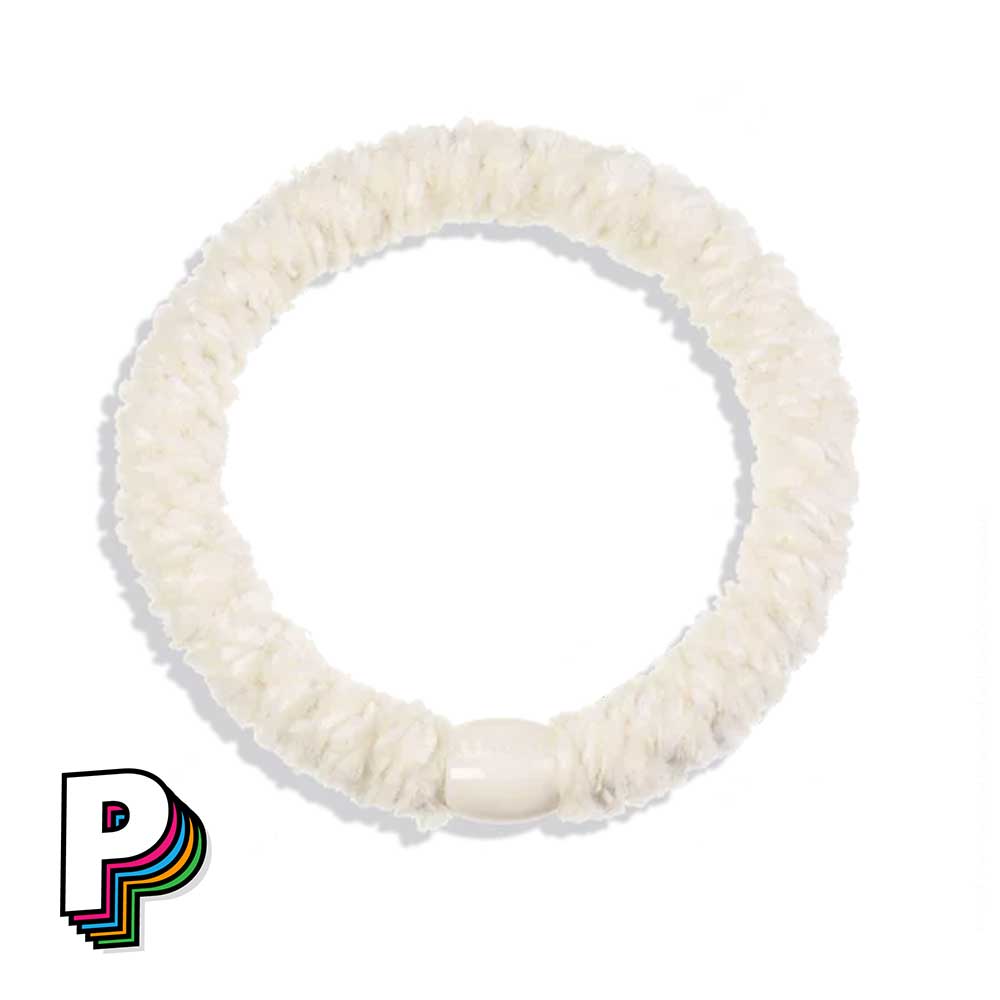 Chouchou & Bracelet 2 en 1 en velours blanc ivoire Velvet de Kknekki