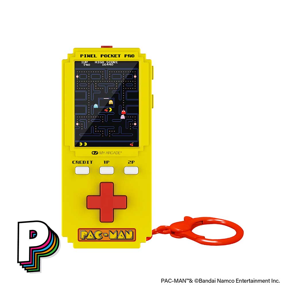 Arcade de poche Pac-Man Pixel Pocket Pro 2 de My Arcade avec attache porte-clé