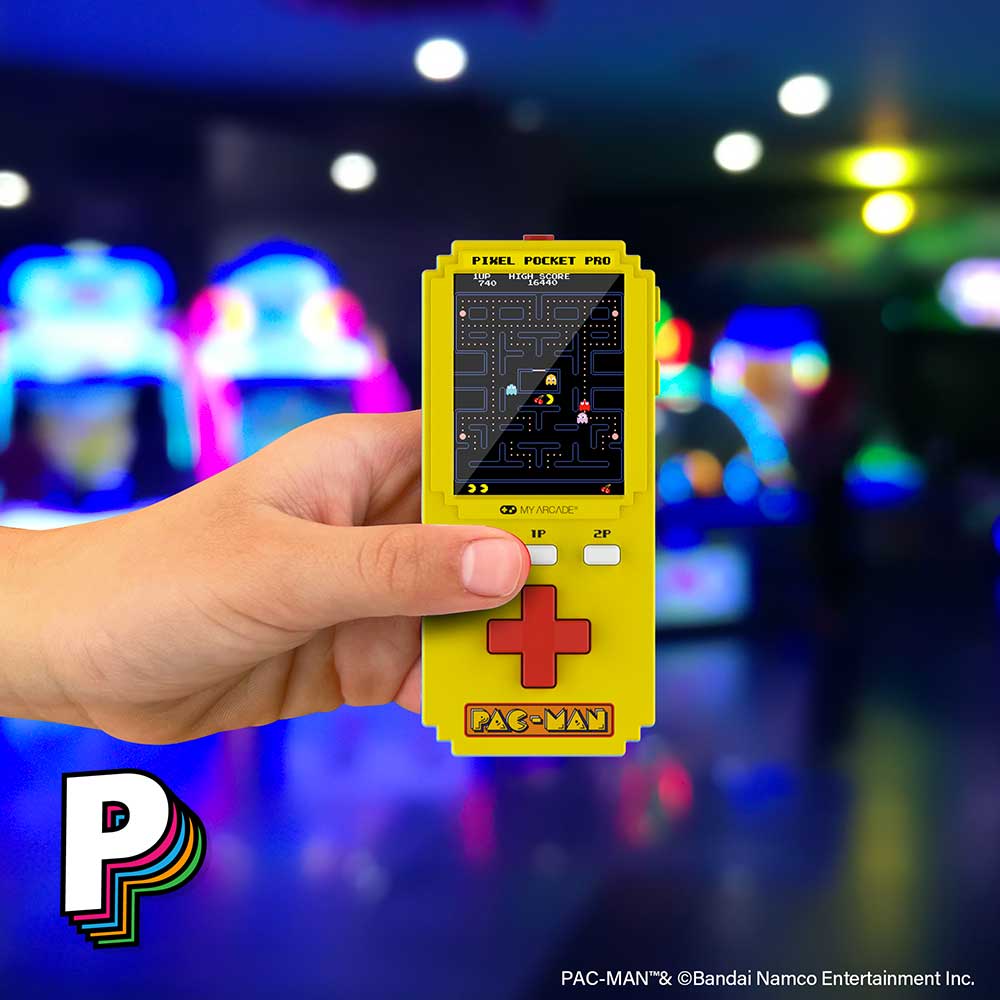 Pixel pocket pro dans salle d'arcade