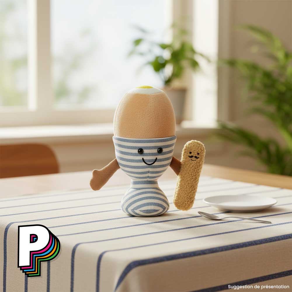 Peluche Œuf à la Coque Eggetha et Mouillette de Jellycat