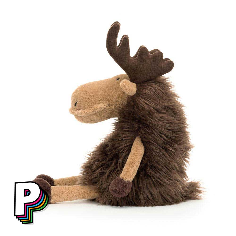 Peluche élan Merrick Jellycat de côté