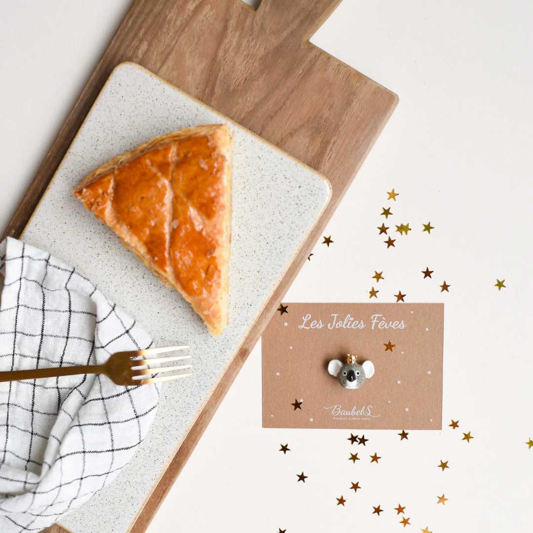 Fève en porcelaine Koala avec Couronne de Baubels avec packaging