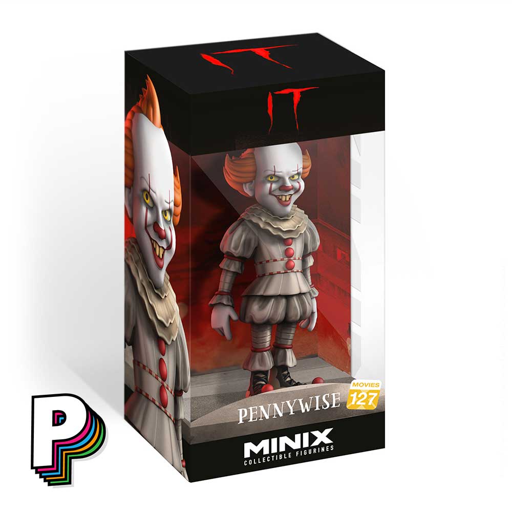 Facing avant boite Figurine Pennywise IT Clown terrifiant Ça de Minix