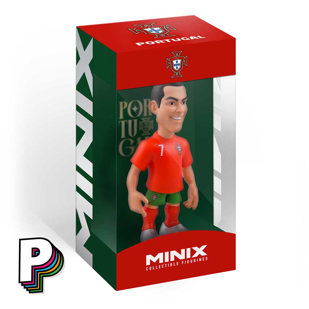 Facing avant boite Figurine Cristiano Ronaldo au Portugal de Minix
