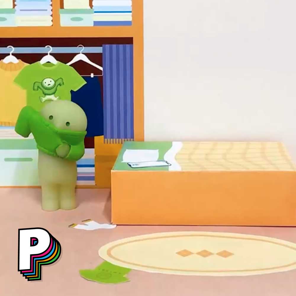 Figurine Smiski Dressing Blind Box à mettre son pull