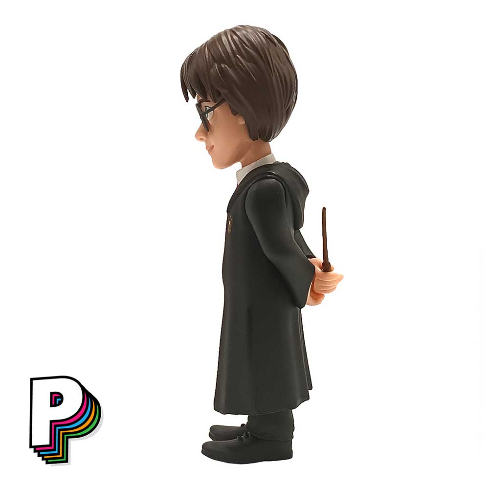 Figurine Harry Potter avec sa Robe de Sorcier Gryffondor by Minix de côté pour voir sa baguette dans le dos