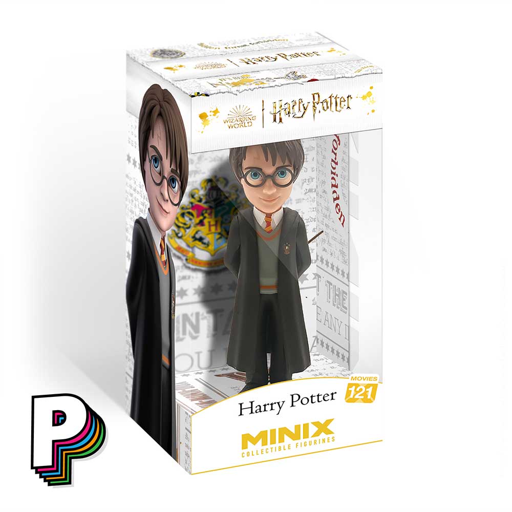 Facing avant boite figurine Harry Potter avec sa Robe de Sorcier Gryffondor by Minix