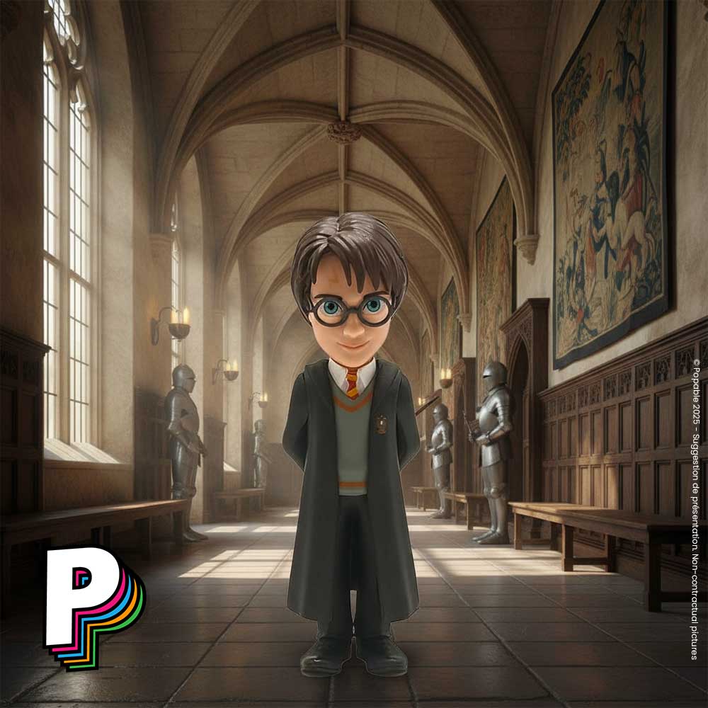 Figurine Harry Potter avec sa Robe de Sorcier Gryffondor by Minix couloir Poudlard 