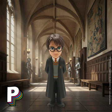 Figurine Harry Potter avec sa Robe de Sorcier Gryffondor by Minix couloir Poudlard 