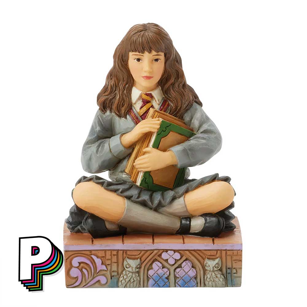 Figurine Hermione Granger avec Livres Harry Potter by Jim Shore de face