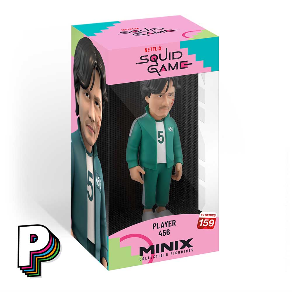 Facing avant boite Figurine Joueur 456 Seong Gi-hun Squid Game de Minix 