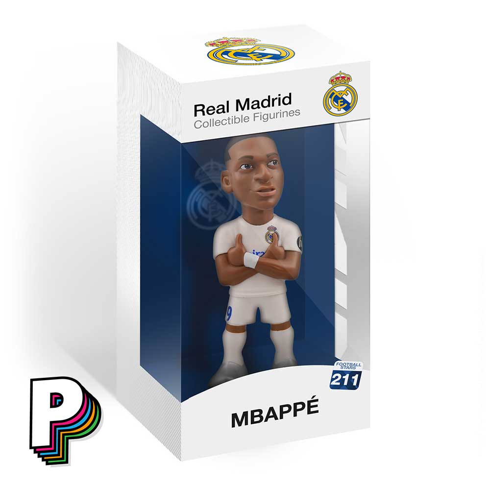 Facing avant boite Figurine Mbappé Real Madrid de Minix de côté