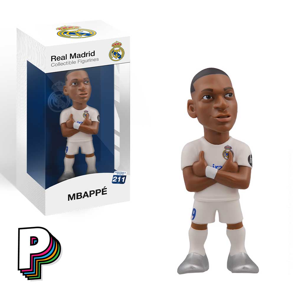  boite et Figurine Mbappé Real Madrid de Minix de côté
