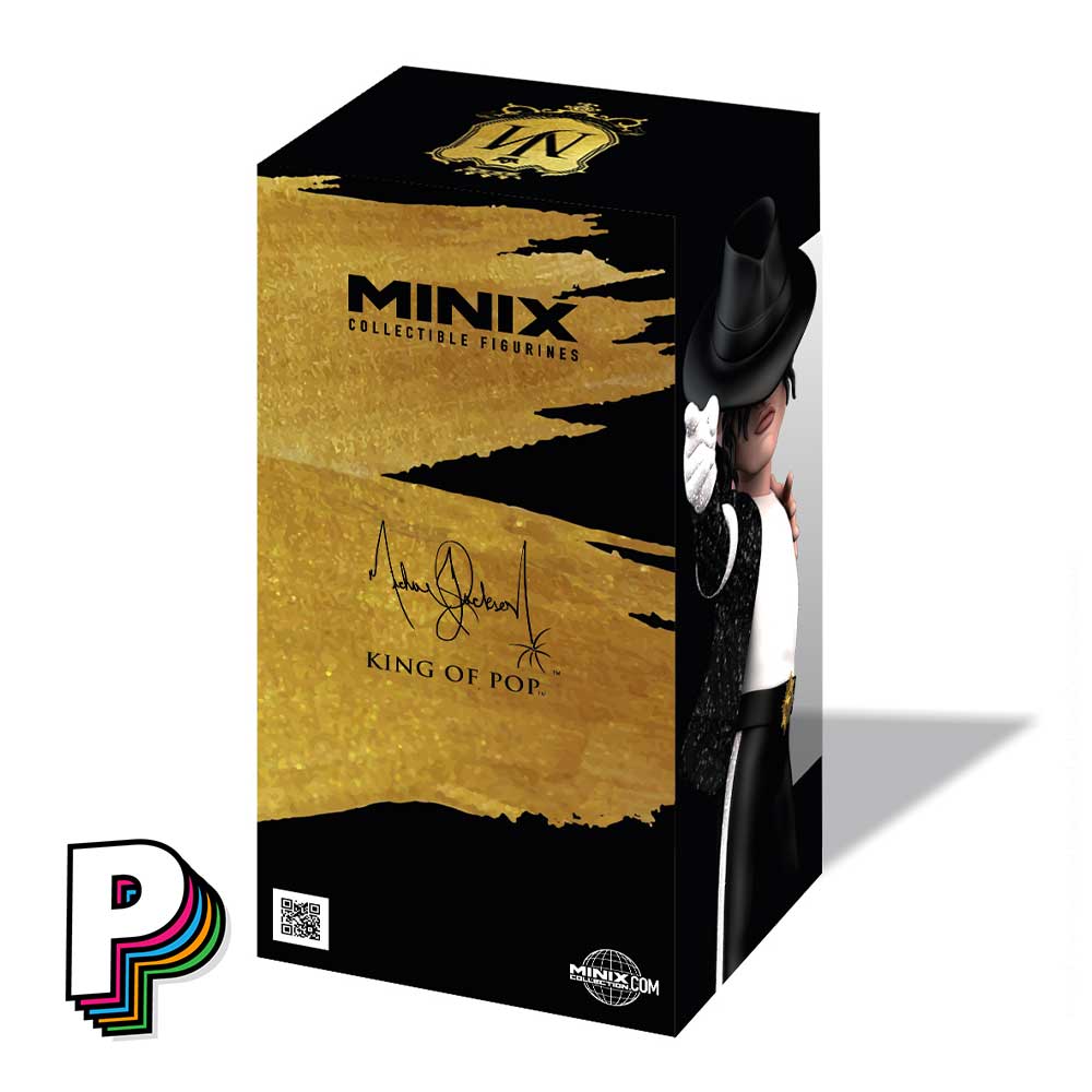 Figurine Michael Jackson Billie Jean de Minix facing arrière avec signature du chanteur 