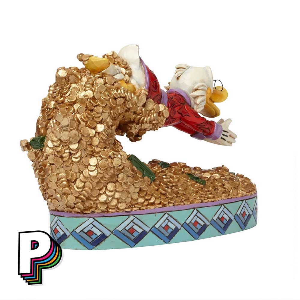 Figurine Oncle Picsou "Plonger dans un Trésor" de Disney de dos