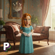 Figurine Penelope Featherington Bridgerton de Minix dans son salon