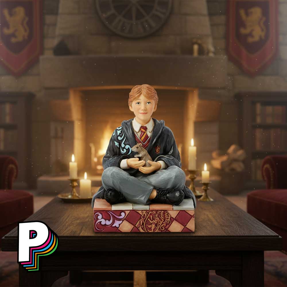 Figurine Ron avec son Rat Harry Potter by Jim Shore illustration thème salle gryfondor