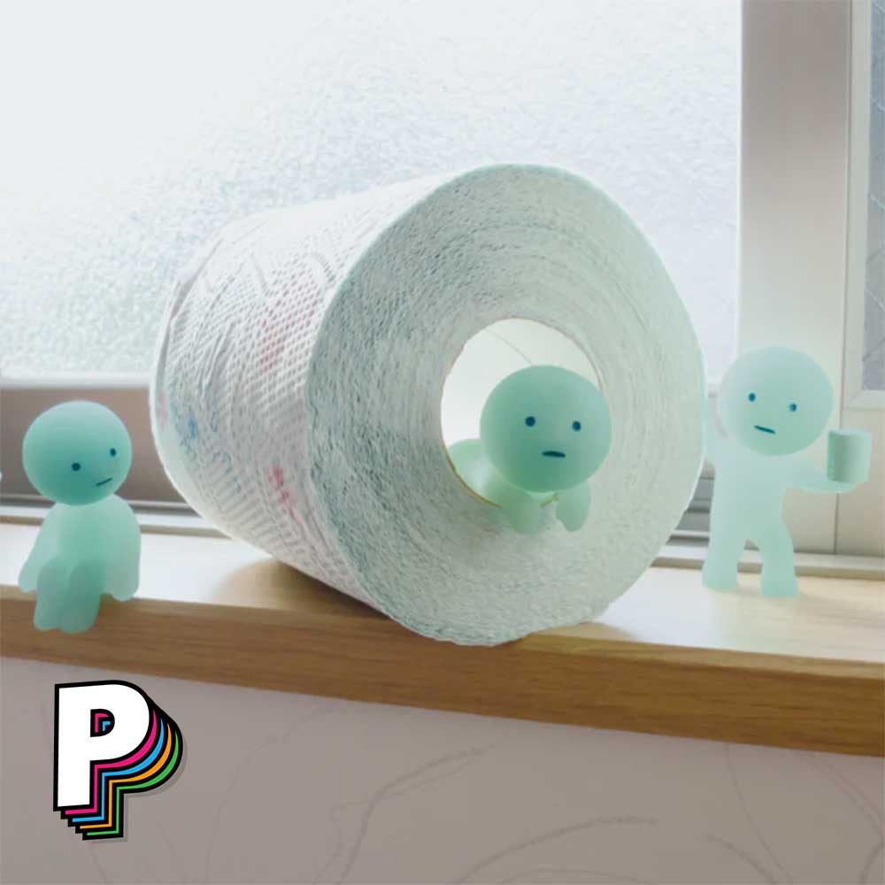 Figurine Smiski Toilet WC Blind Box avec papier WC