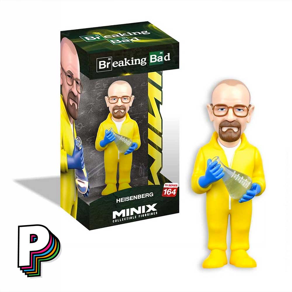 Figurine Walter White Heisenberg avec combinaison jaune de Breaking Bad avec sa boite