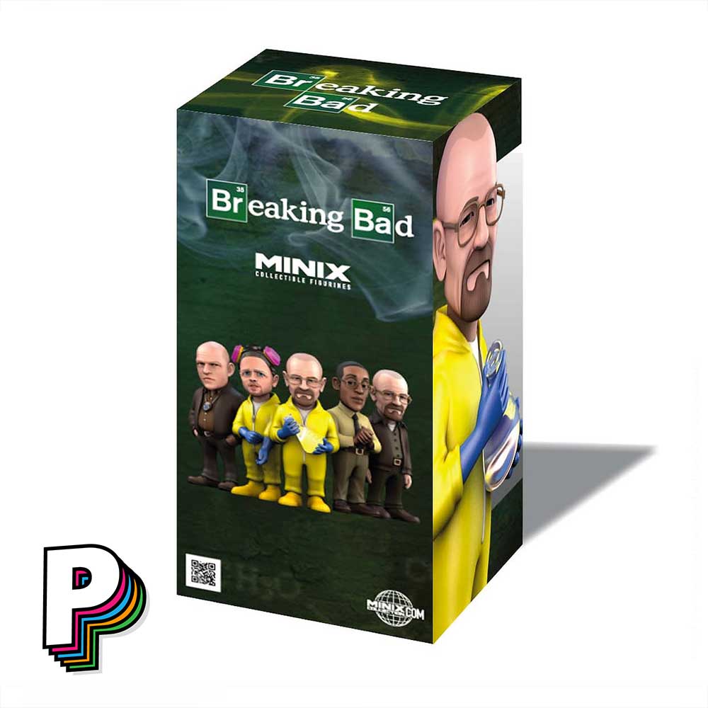 Figurine Walter White Heisenberg avec combinaison jaune de Breaking Bad boite premium de dos