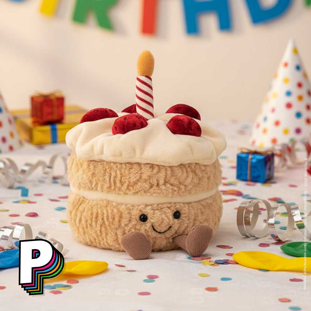 Peluche gâteau d'anniversaire Amuseables de Jellycat