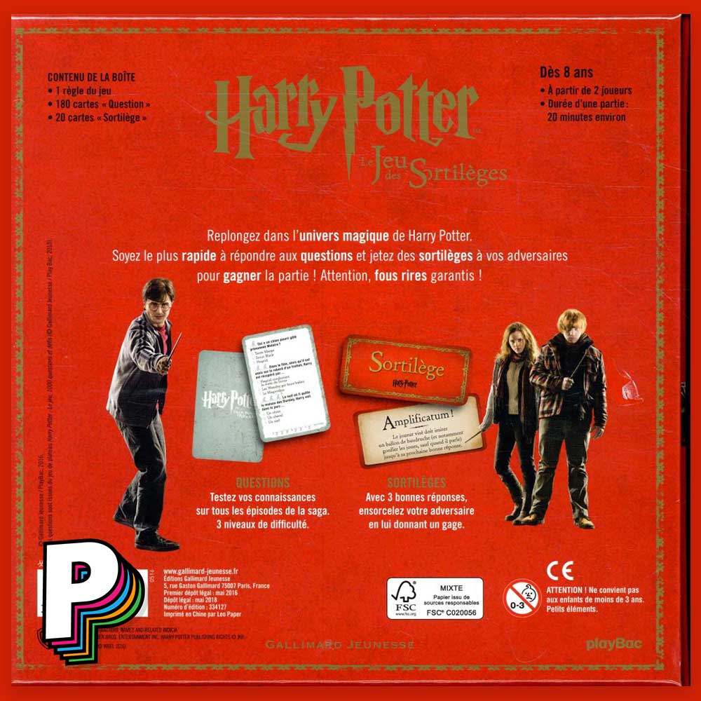 Harry Potter : Le Jeu des Sortilèges boite facing arrière