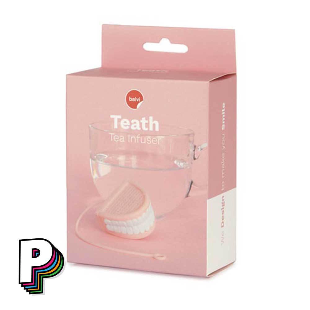 Packaging Infuseur thé dentier rose et blanc en silicone