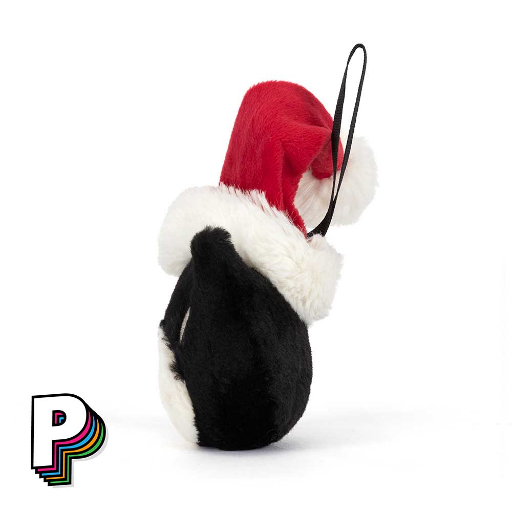 Peluche tête chat Jack Noël à suspendre de Jellycat de coté