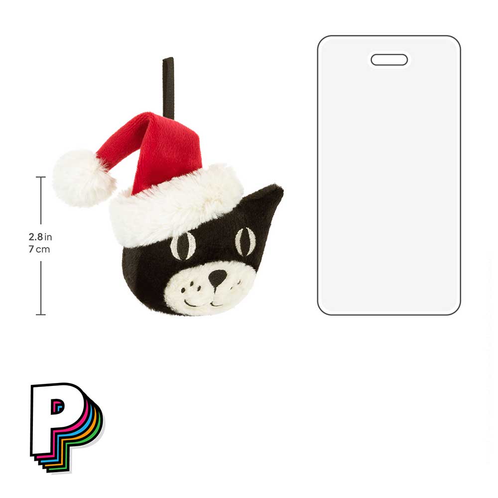 Dimensions : JELC6D Jellycat Jack Noel tête de chat