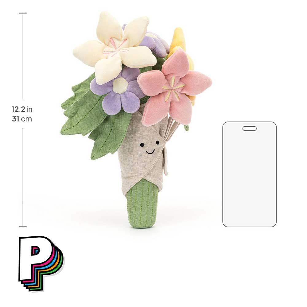 Dimensions du bouquet Jellycat A2BFL