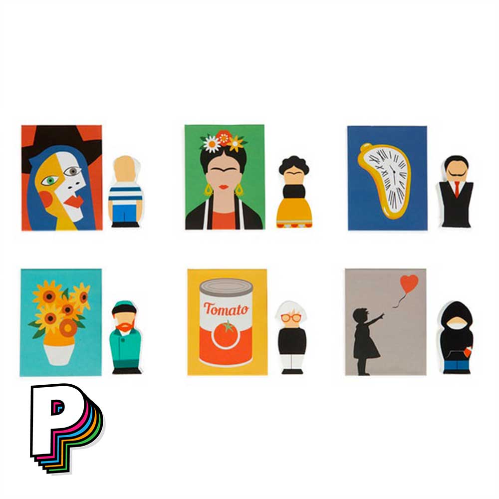 Carte et figurine du Jeu de l'Oie revisité autour de l'Art