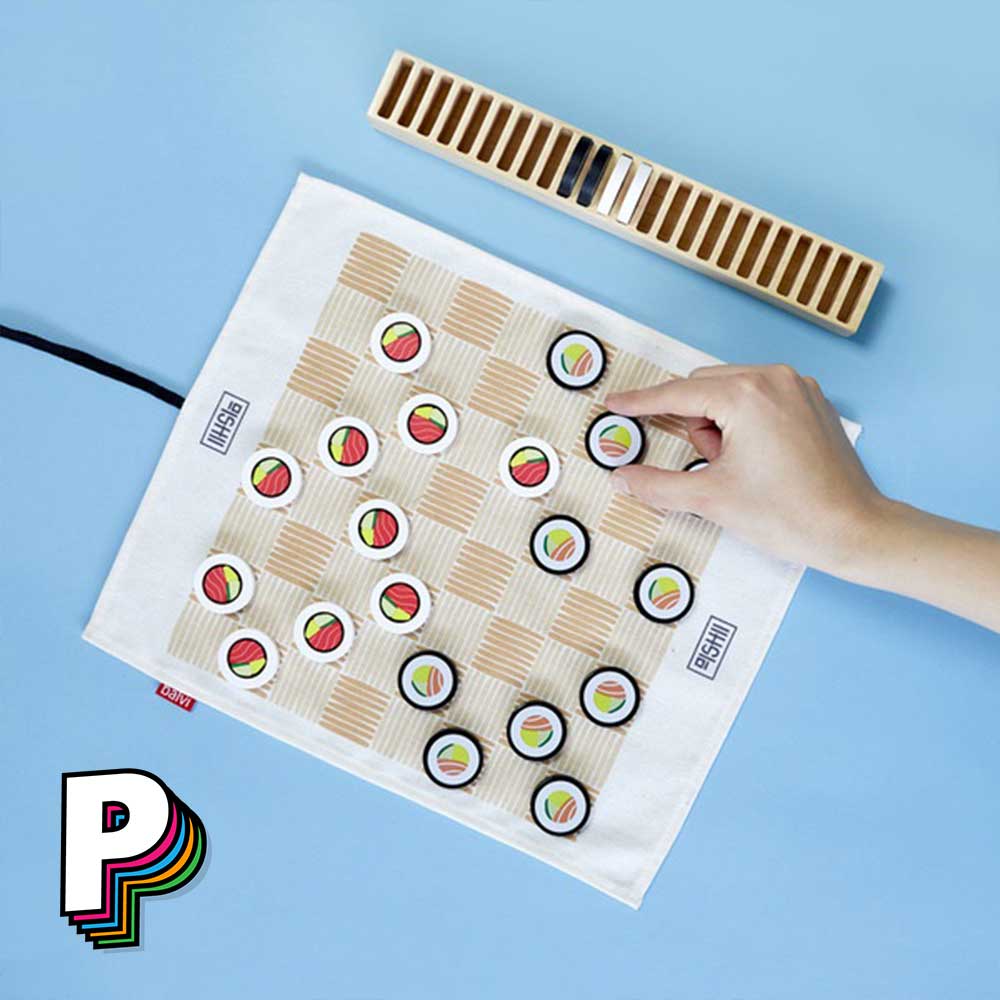 Jeu de dames Damakis en bois version Sushi stylé