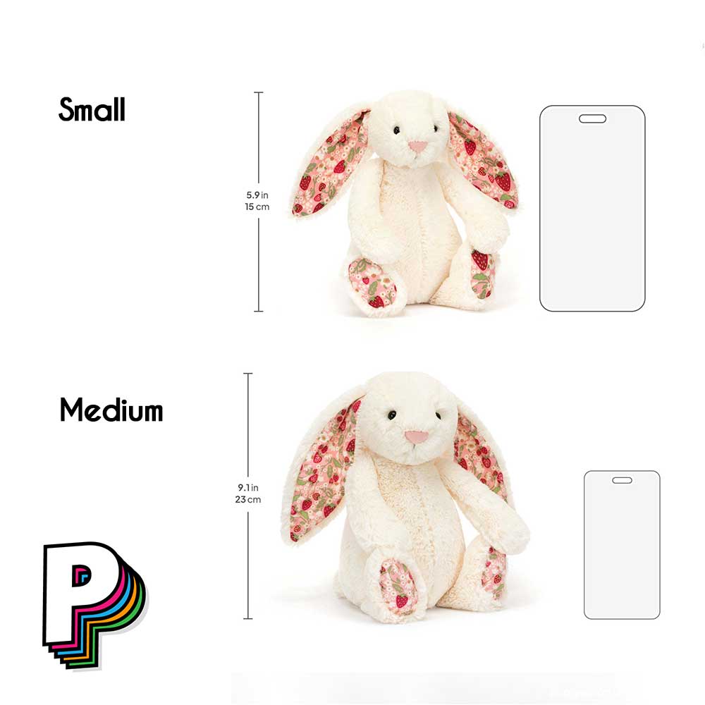 dimensions Blossom Cream Bunny 'Berry' Small BPS6MS peluche crème blossom Jellycat