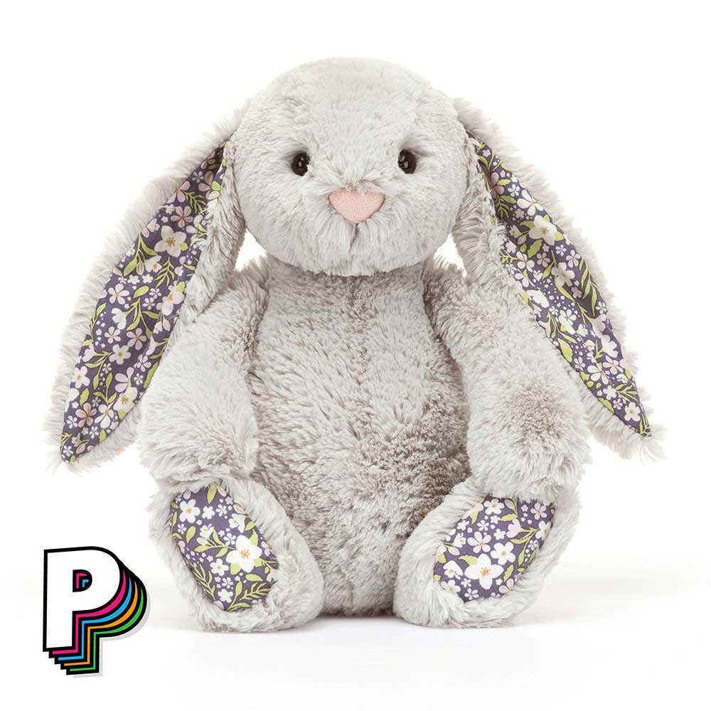 peluche lapin gris silver blossom bloom Jellycat Medium