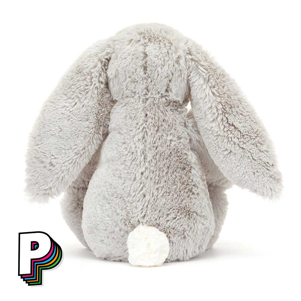 peluche lapin gris silver blossom bloom Jellycat Medium de dos