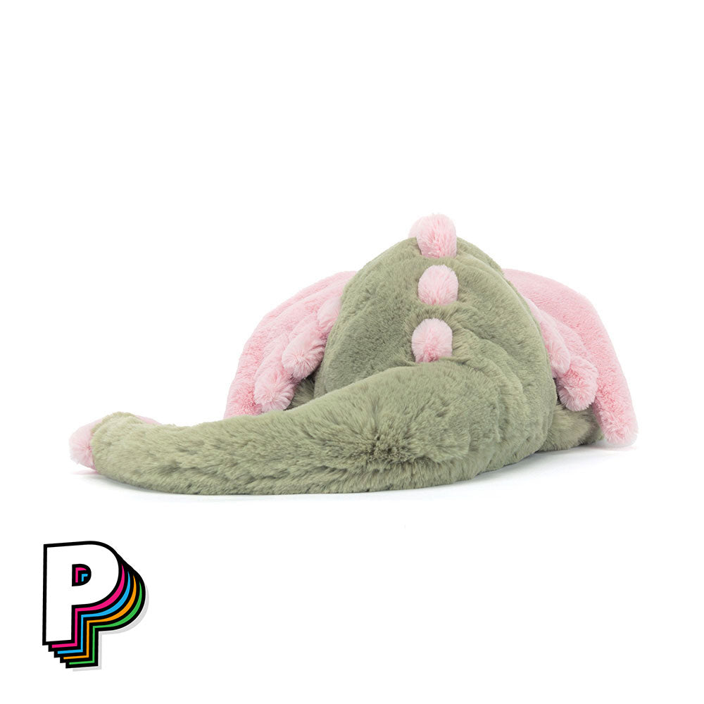 Peluche dragon malachy jellycat de dos