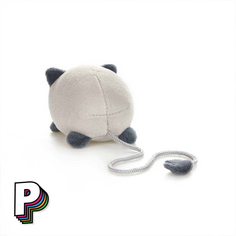 Marque-page peluche chat gris Fluffy Kitty de dos avec sa queue marque page