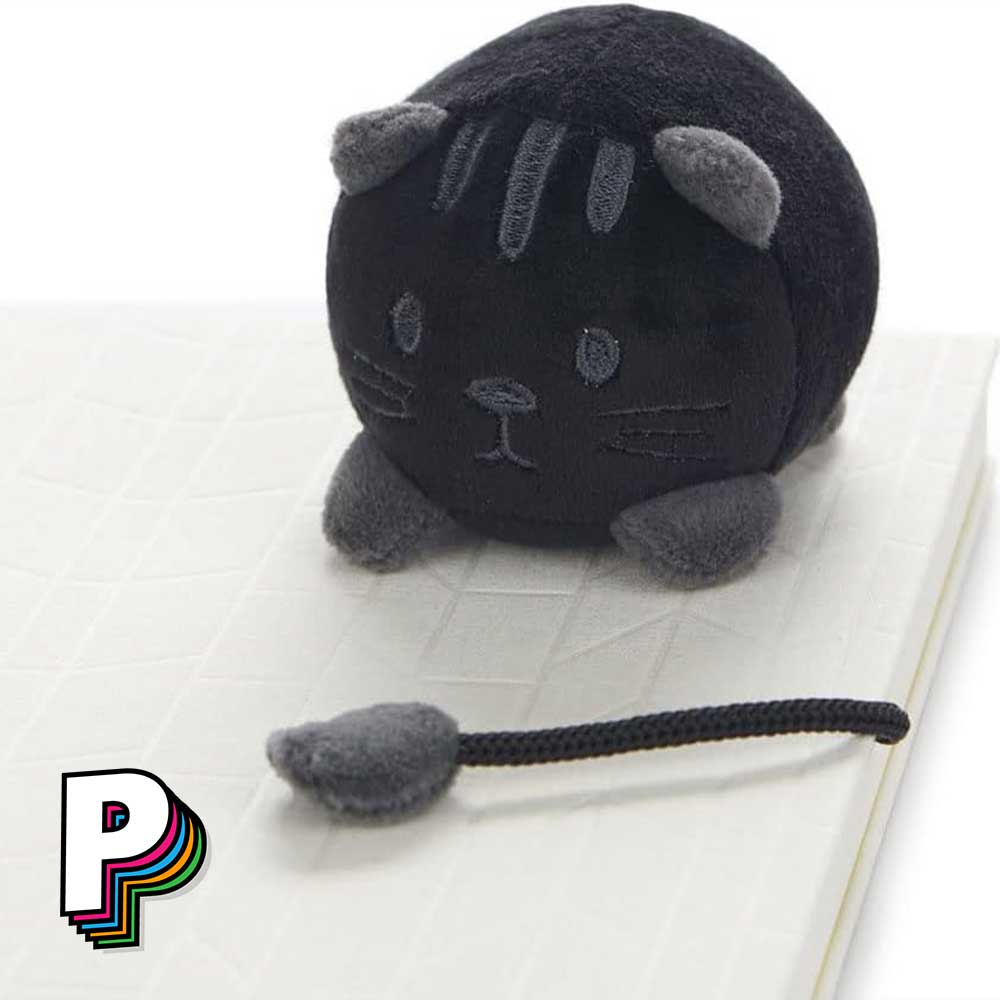 Marque-page peluche chat noir Fluffy Kitty avec sa queue marque page