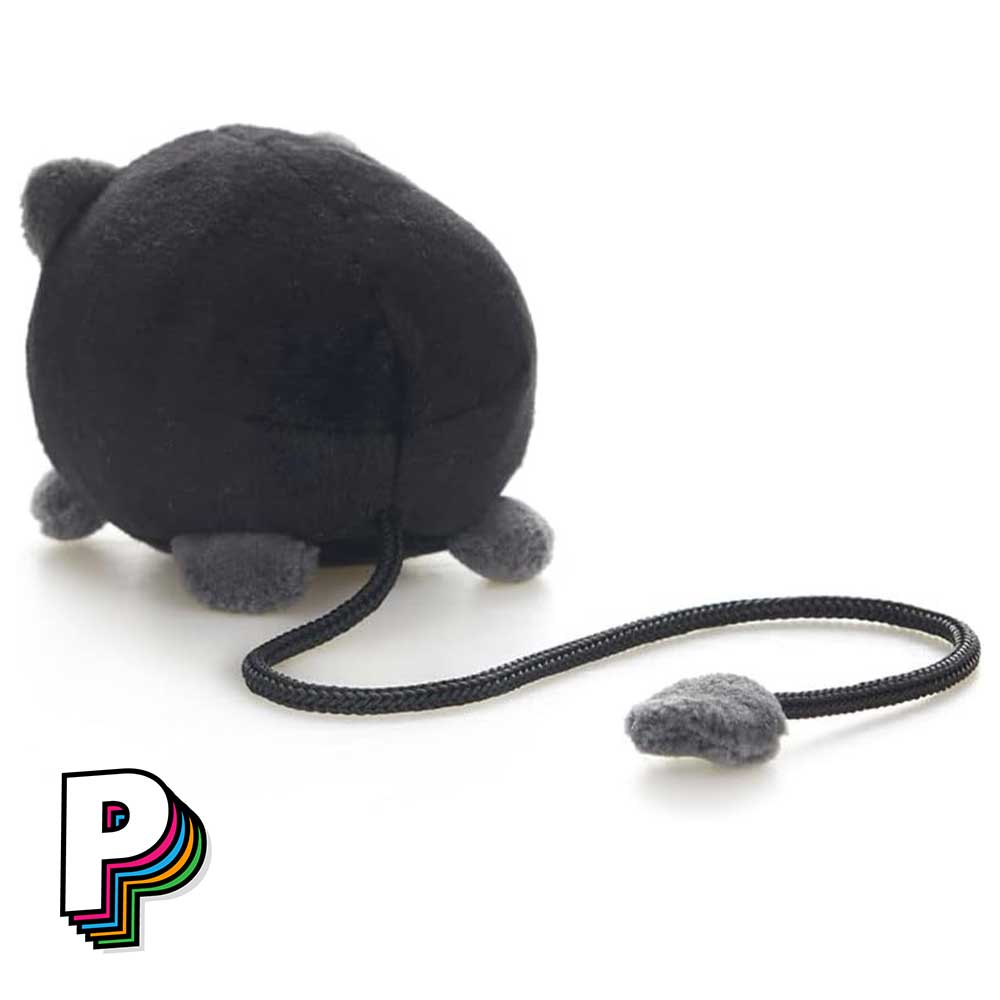 Marque-page peluche chat noir Fluffy Kitty de dos