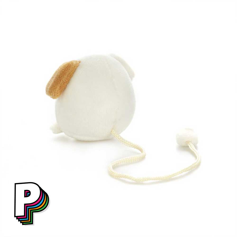 Marque-page peluche chien blanc Fluffy woof de dos