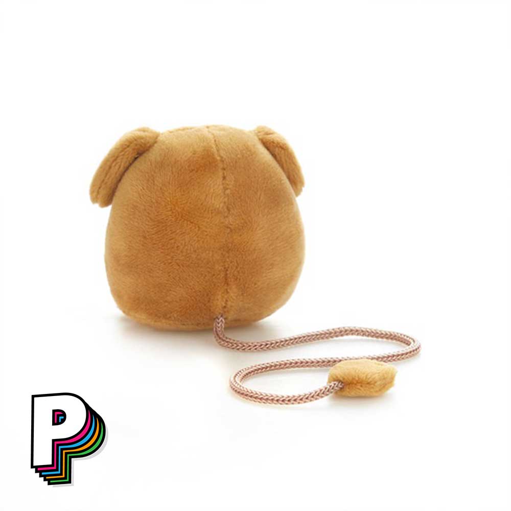 Marque-page peluche chien marron Fluffy woof de dos